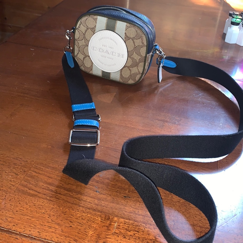 Coach Mini Dempsey Camera Bag Signature Jacquard Gem